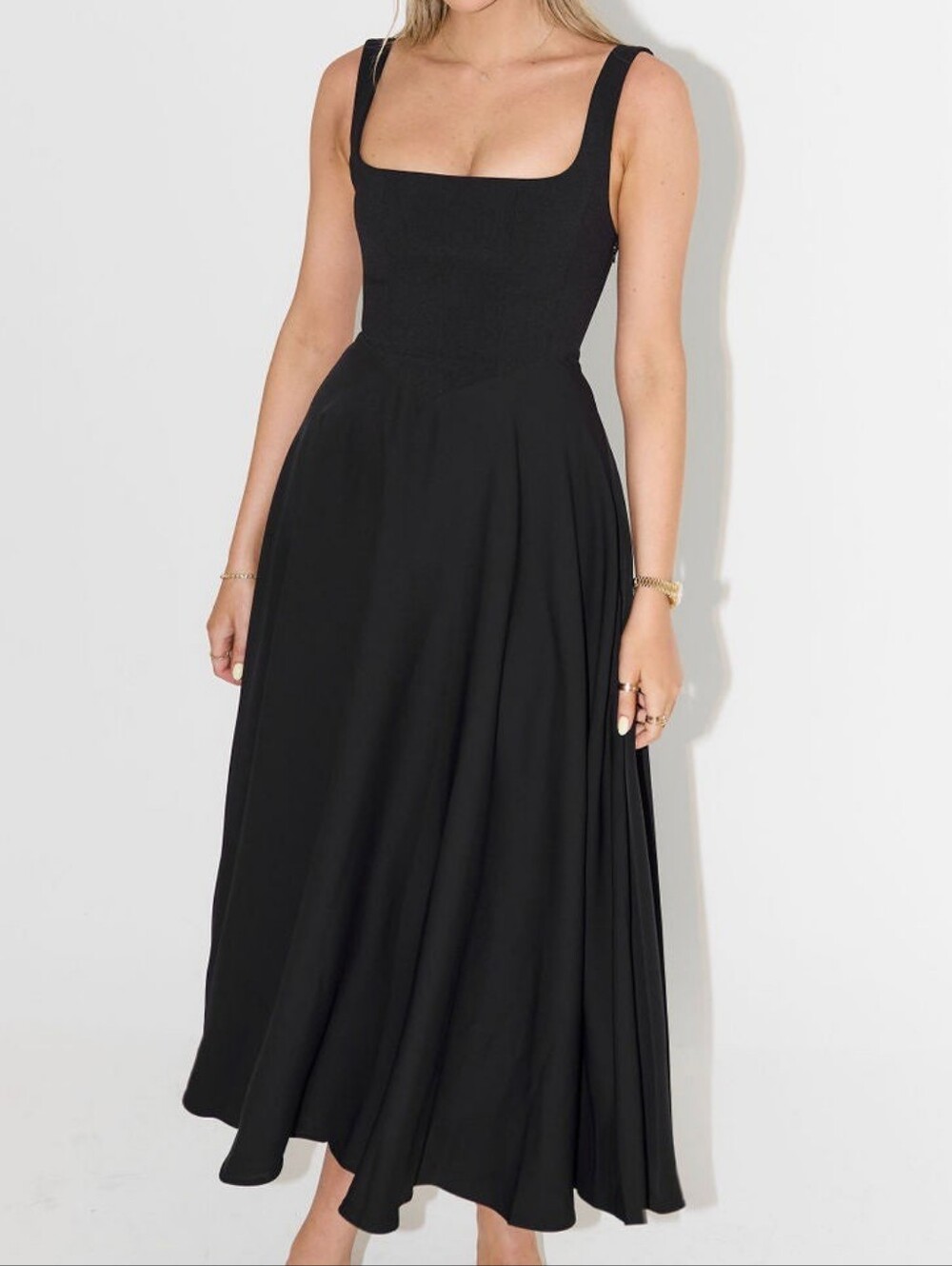 NWT Oddmuse The Ultimate Muse High Waist Square Neck Midi Dress Size: XL